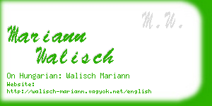 mariann walisch business card